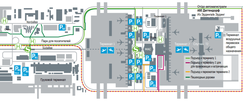 Аэропорт Мюнхена план